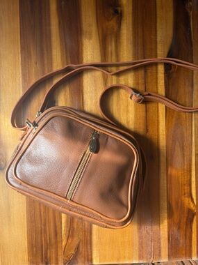 VALENTINA Crossbody Leather Bag in Tan and Brown